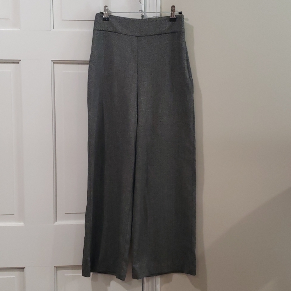 Wide leg high waist trouser pant